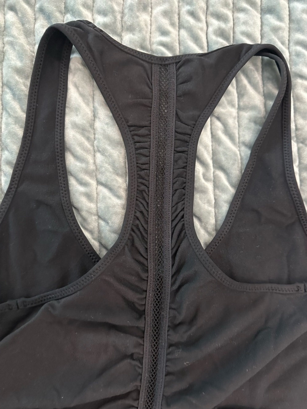 lululemon athletica Black Racerback Tank with Ruched Back Detail